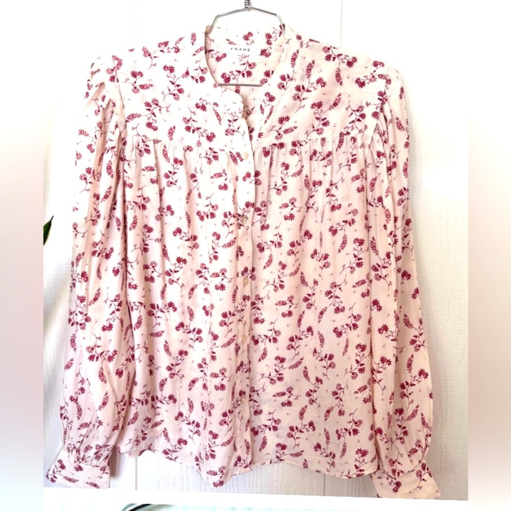 FRAME Sz S Voluminous Blouson-Sleeve
Floral Blouse - Picture 5 of 7